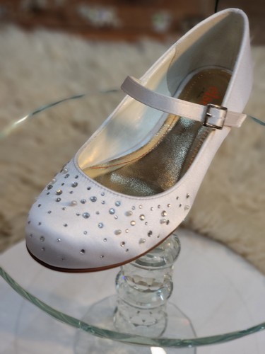 Girls white satin - white, holy