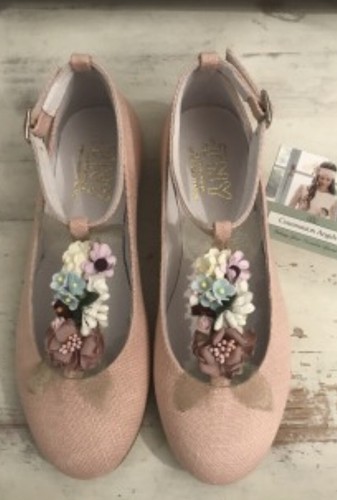 Tny pink floral communion - pink,
