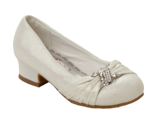 Girls ivory glitter diamante - girls,
