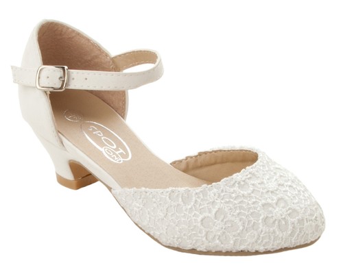 Girls ivory lace shoes - girls,