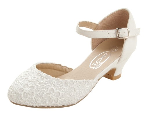 Girls ivory lace wedding - lace,